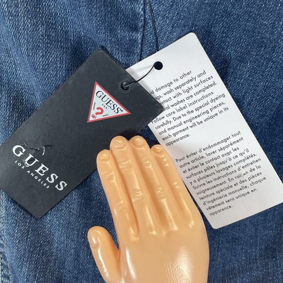 Guess Layla Blue Denim Jumpsuit Women's Size XL Sleeveless V Neck New with Tag - Picture 4 of 9